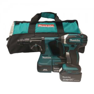 סט ליתיום מקיטה 2 סוללות DLX2167/2122M DTD146+DHR242 4A